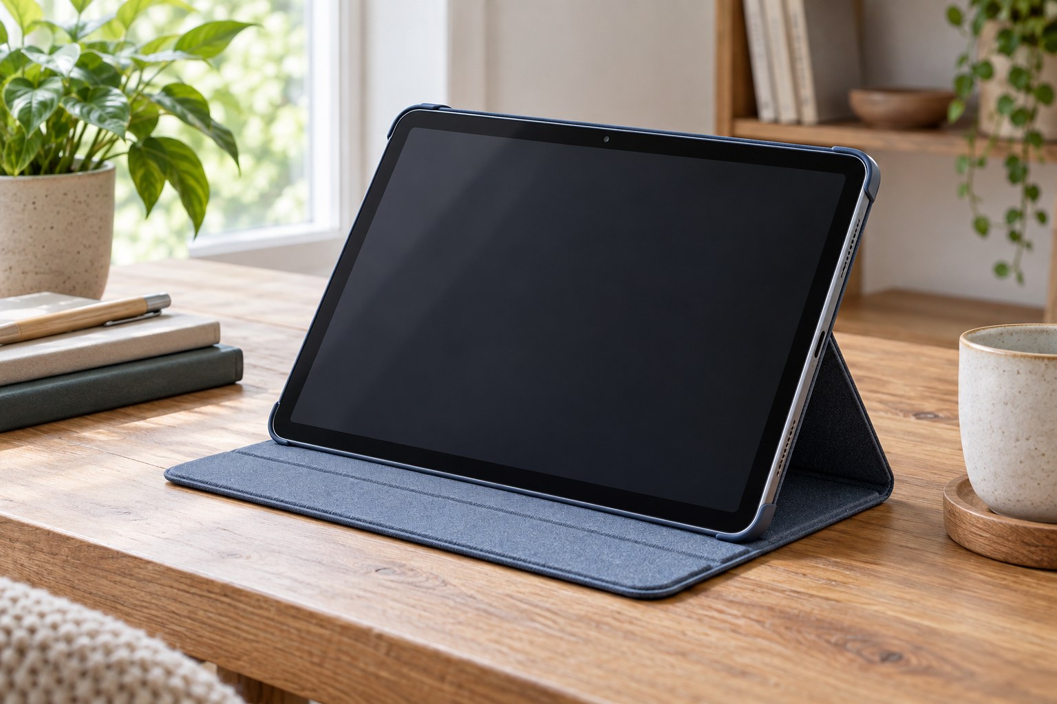 Tablet in a folding protective stand case