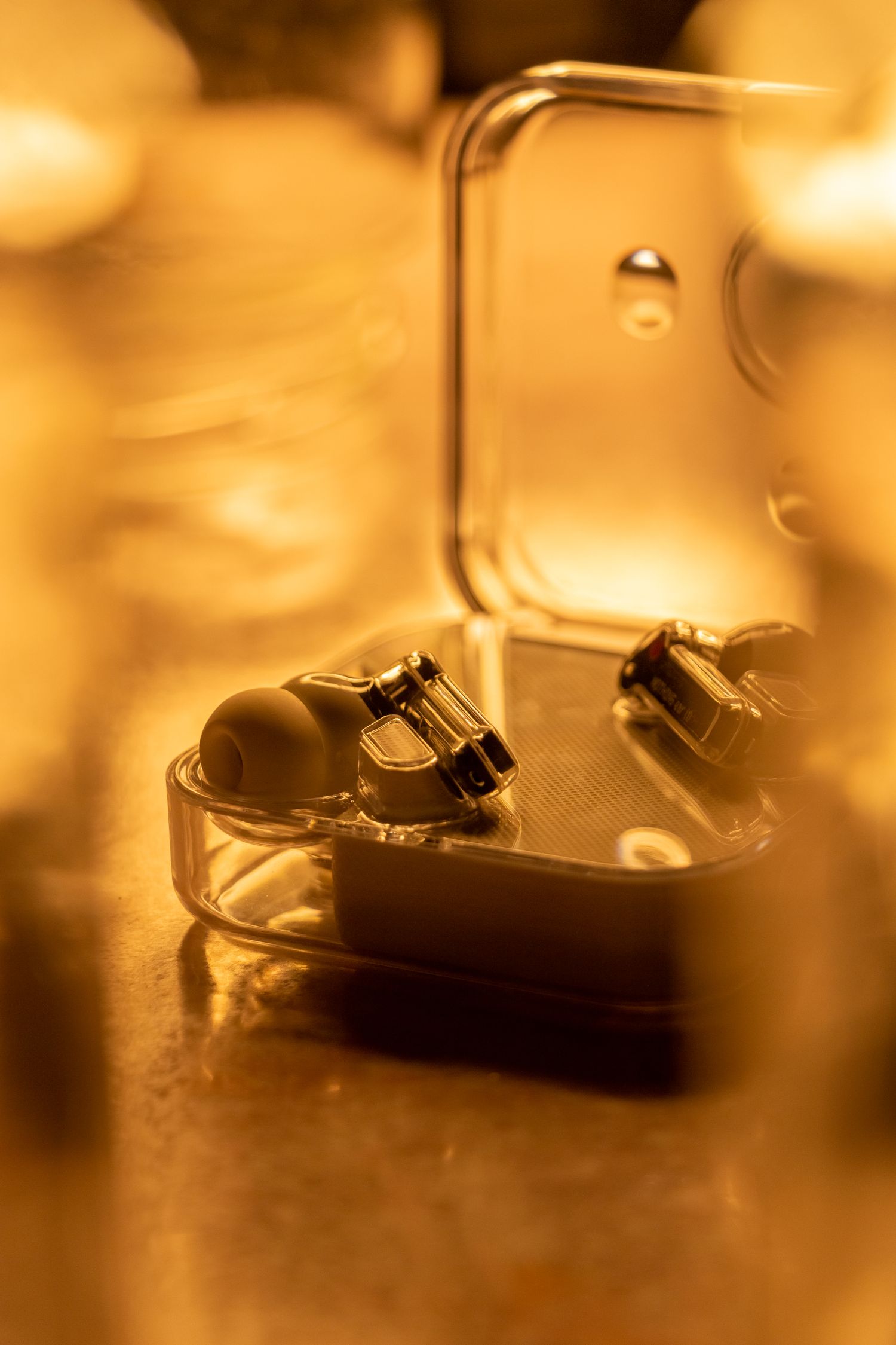 Wireless earbuds with their charging case