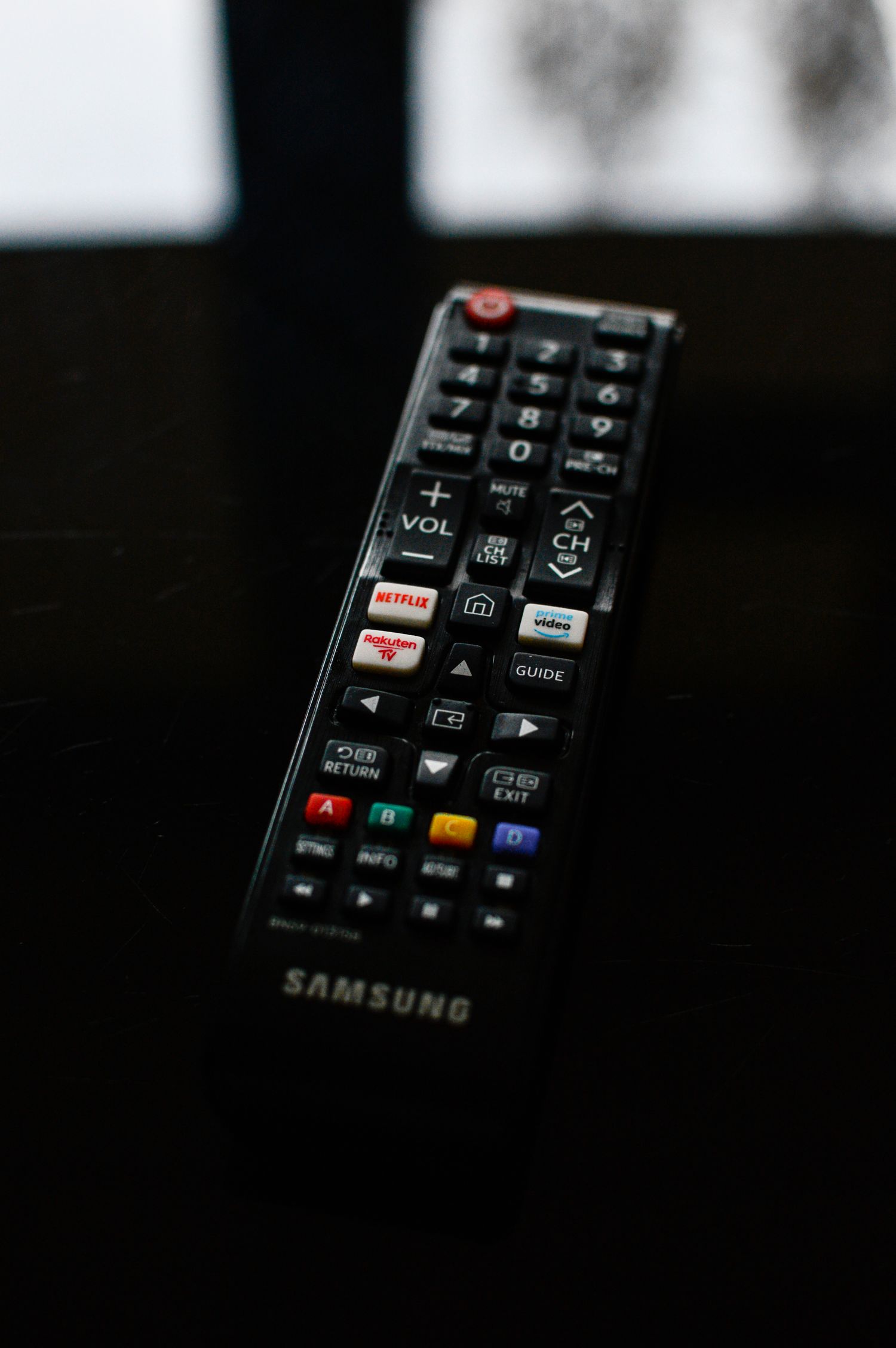 TV remote control close up