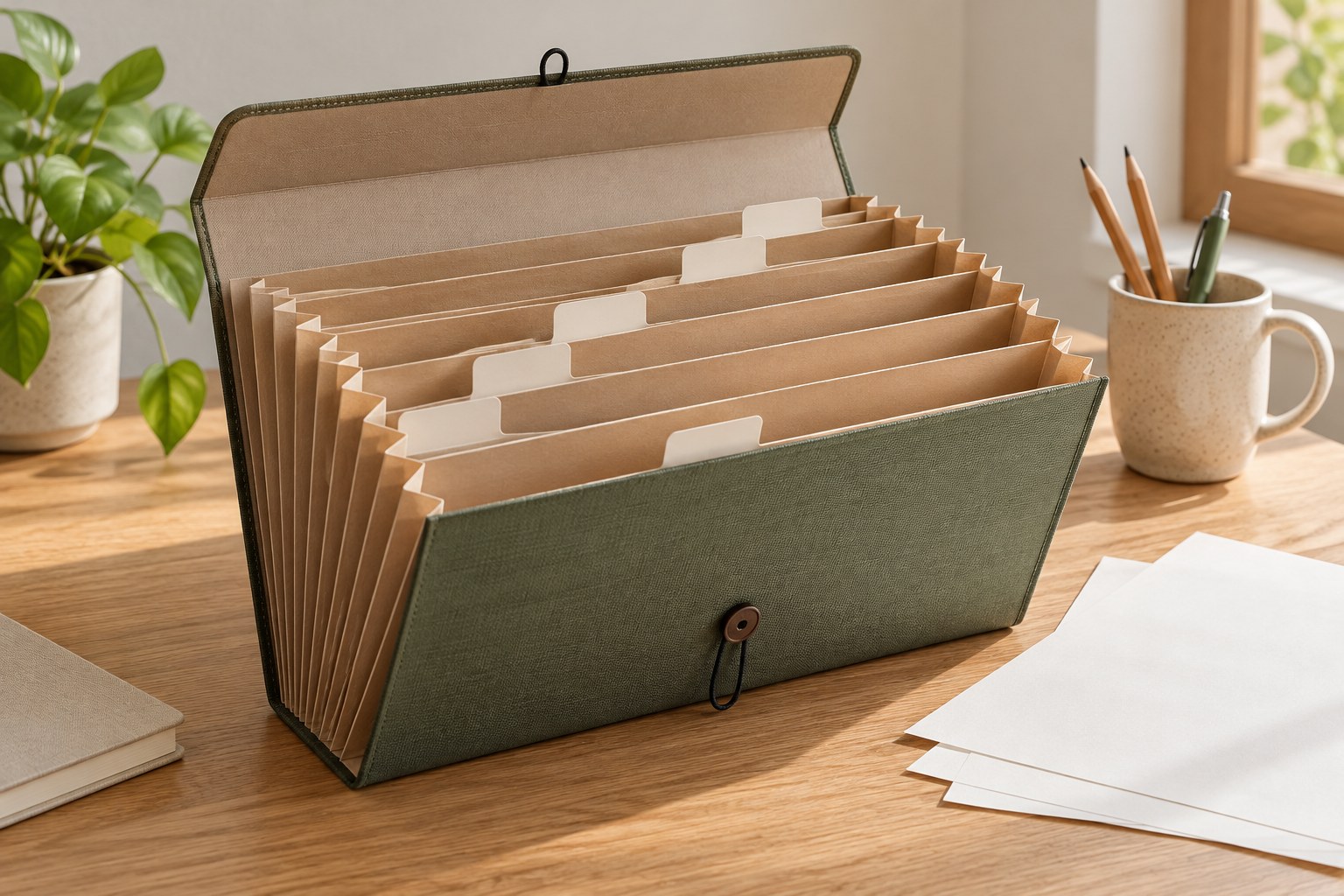 Expanding document folder with blank tabs