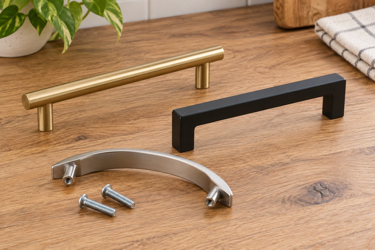 Replacement cabinet handles with mounting screws